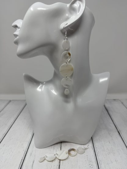 Shell Earrings (5 Tier, Silver)
