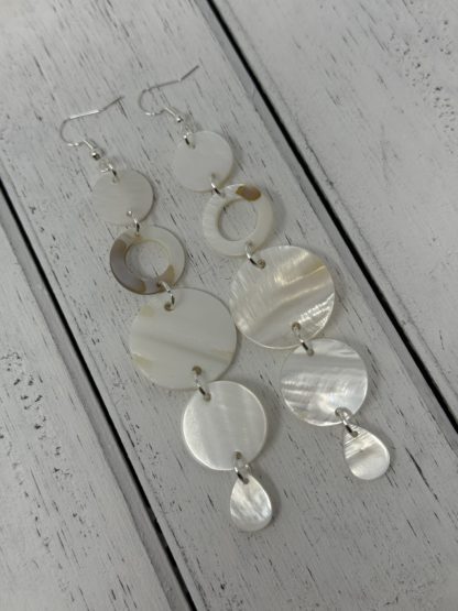 Shell Earrings (5 Tier, Silver) - Image 2