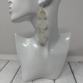 Shell Earrings (3 Tier, Silver)
