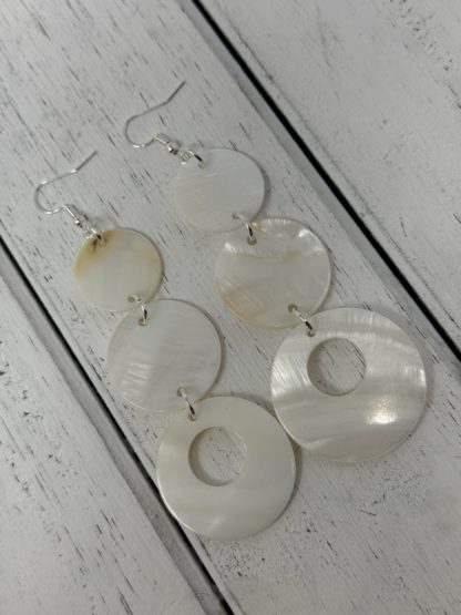 Shell Earrings (3 Tier, Silver) - Image 2