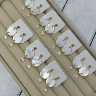 18K Gold Swarovski Shell Set