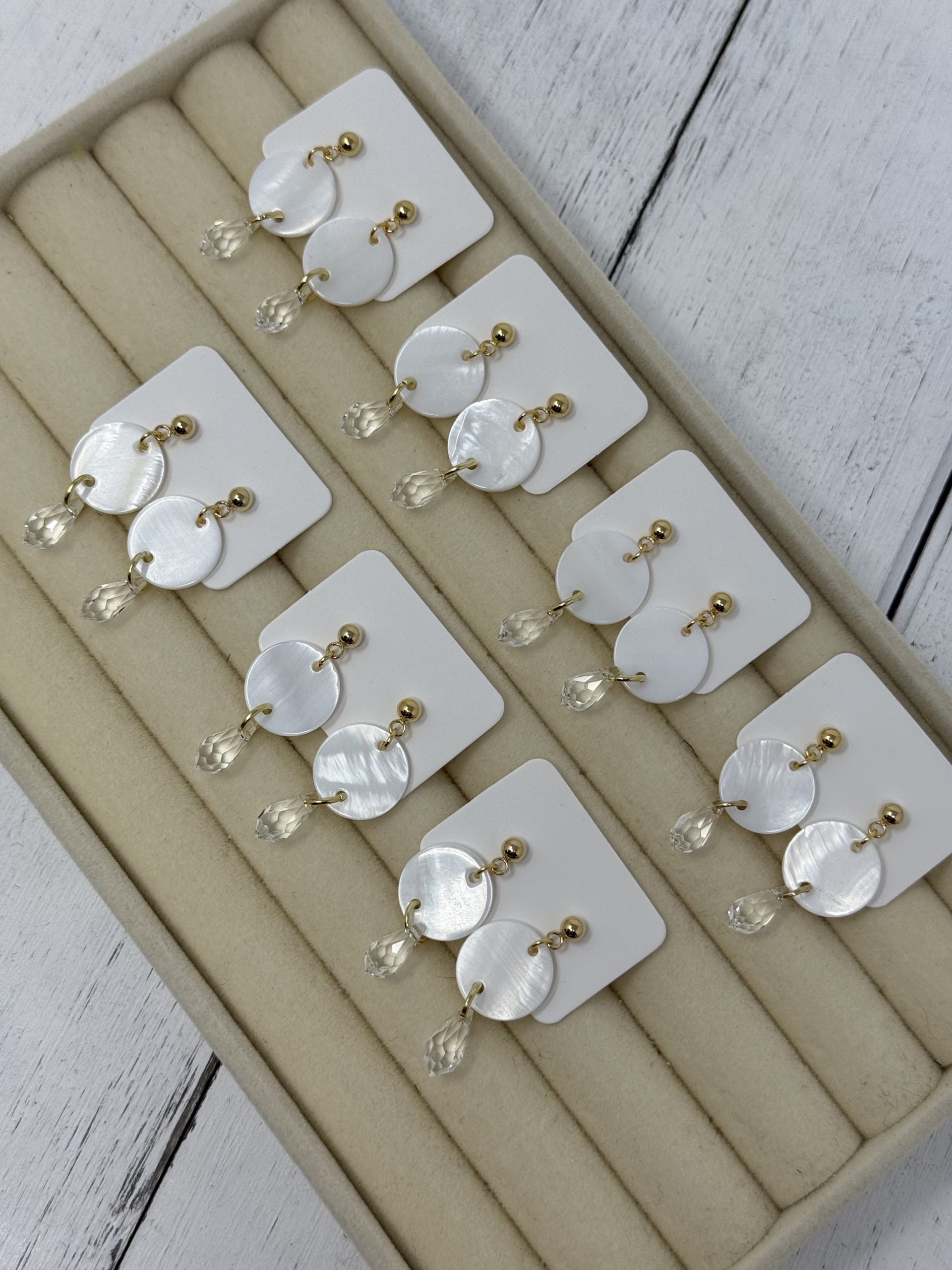 18K Gold Swarovski Shell Set