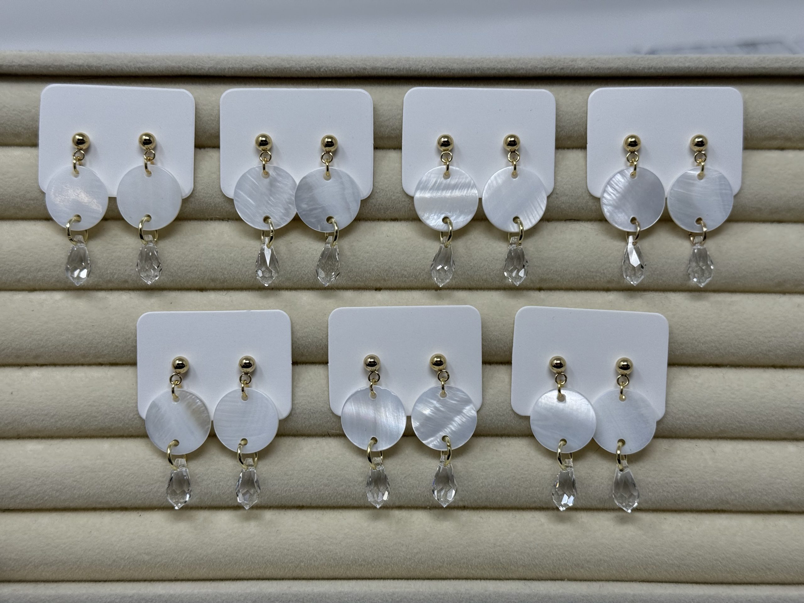 18K Gold Swarovski Shell Set - Image 2